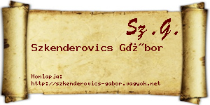 Szkenderovics Gábor névjegykártya